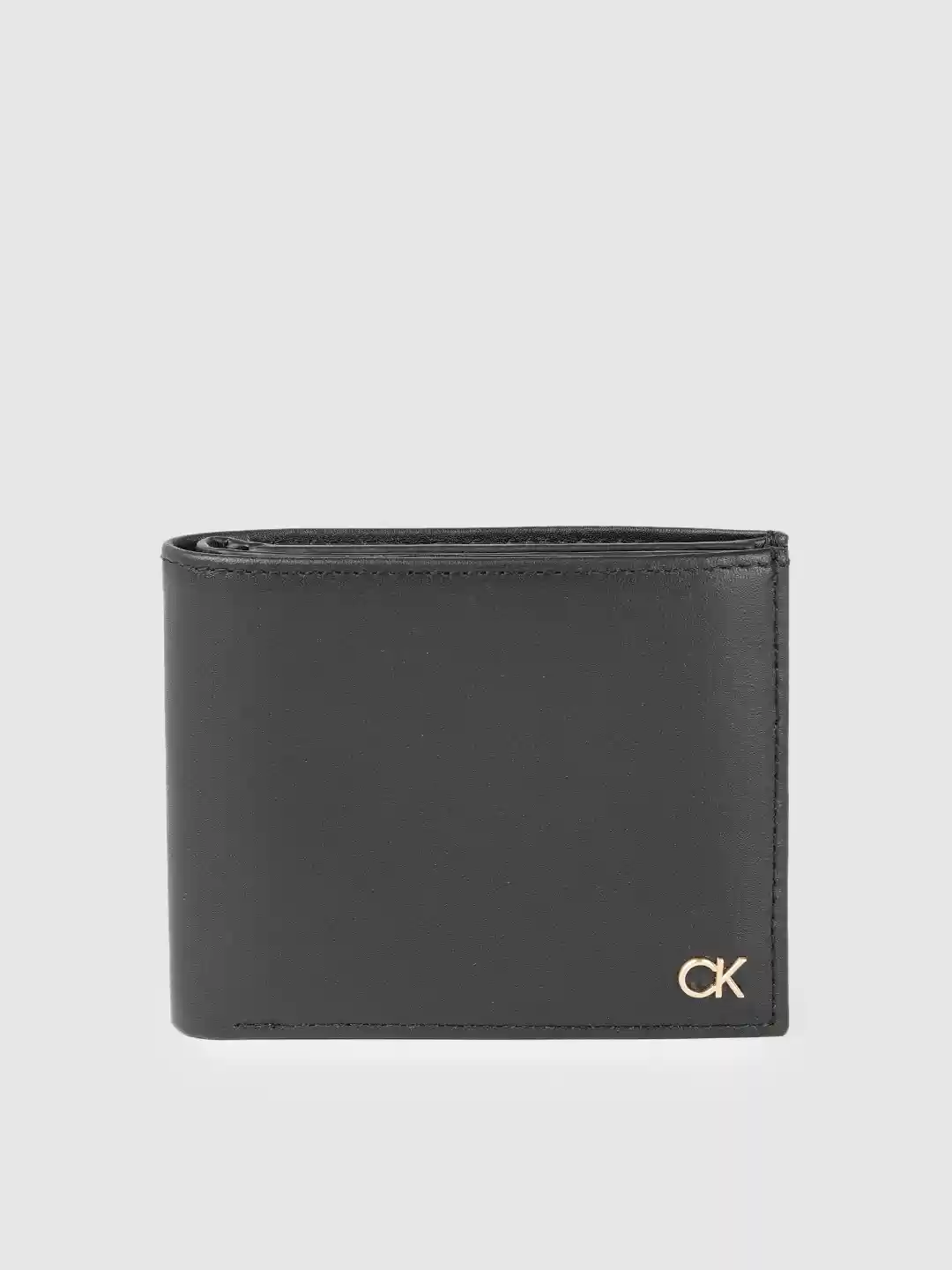 Buy Calvin Klein Jeans Men Black Leather Two Fold Wallet Wallets
