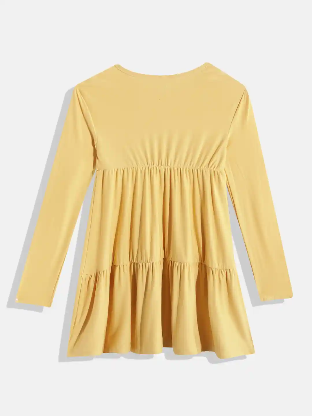 Buy Macy's Epic Threads Girls Yellow Solid Tiered A-Line Dress