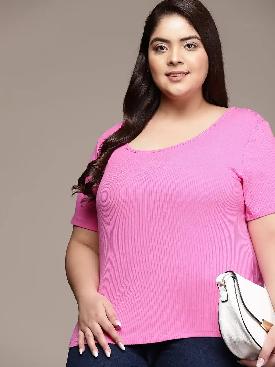 Buy Macy's Jenni Plus Size Pink Ribbed Top Tops for Women