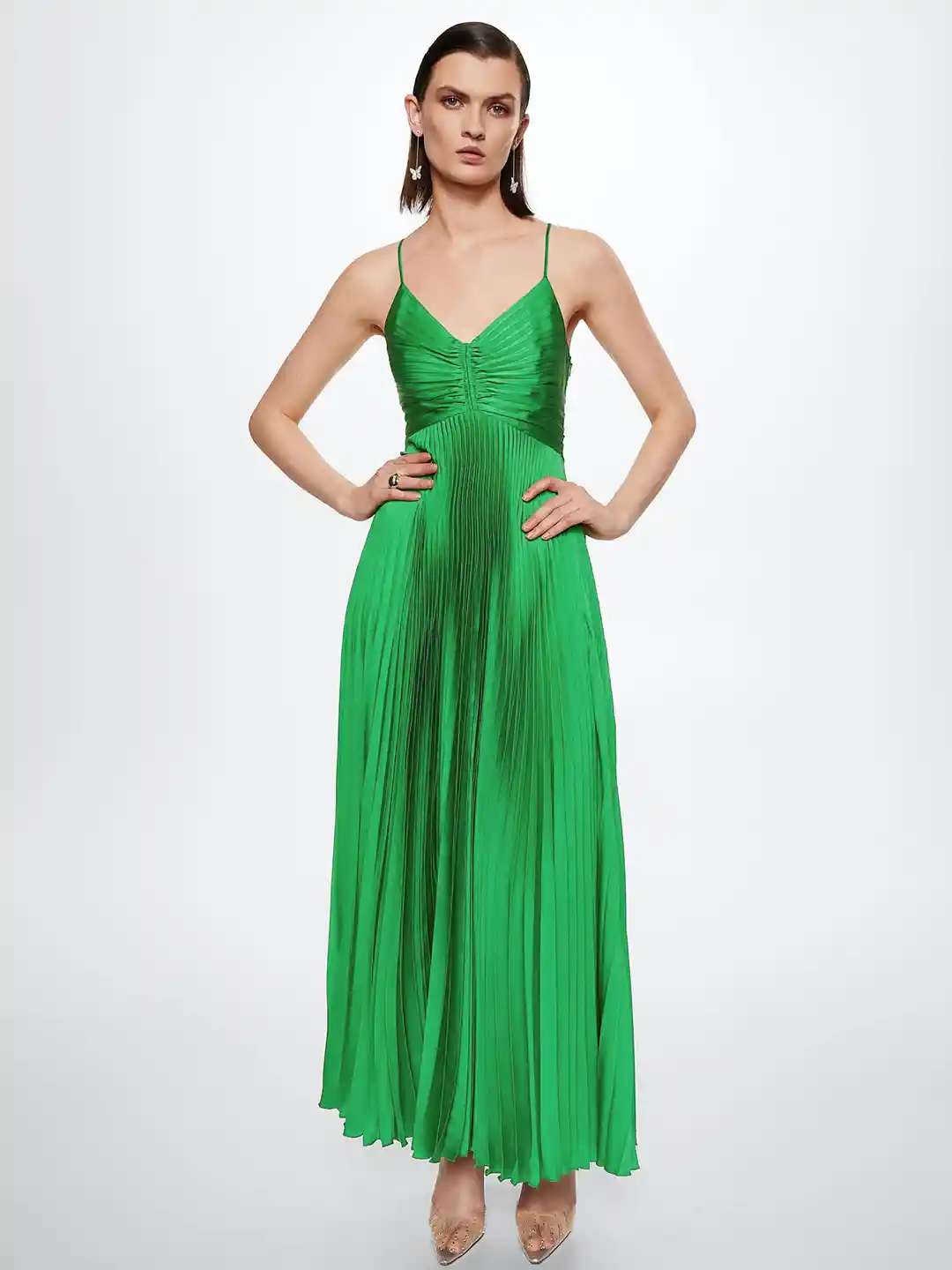 Mango Pleated Long Dress Buy Mango Red Asymmetrical Pleated Dress