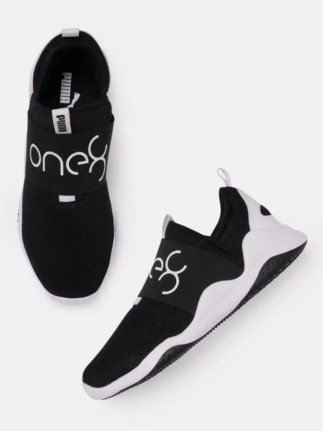 Buy one8 x PUMA Men Black Brand Logo Printed Slip-On Sneakers