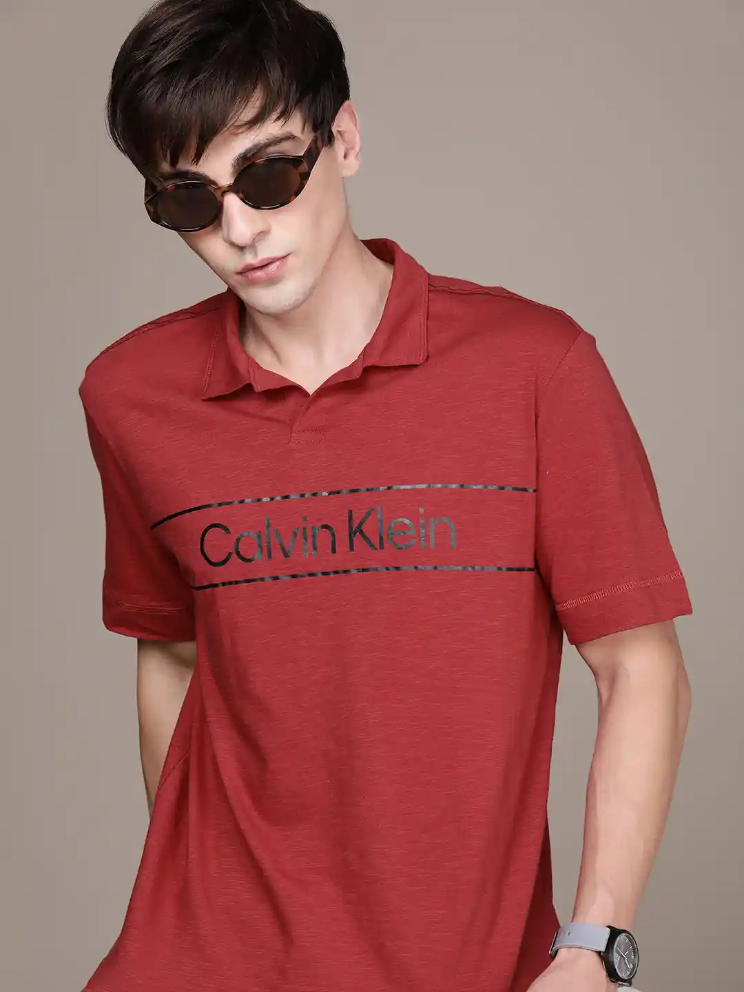 Buy Calvin Klein Jeans Men Red Black Brand Logo Printed Pure