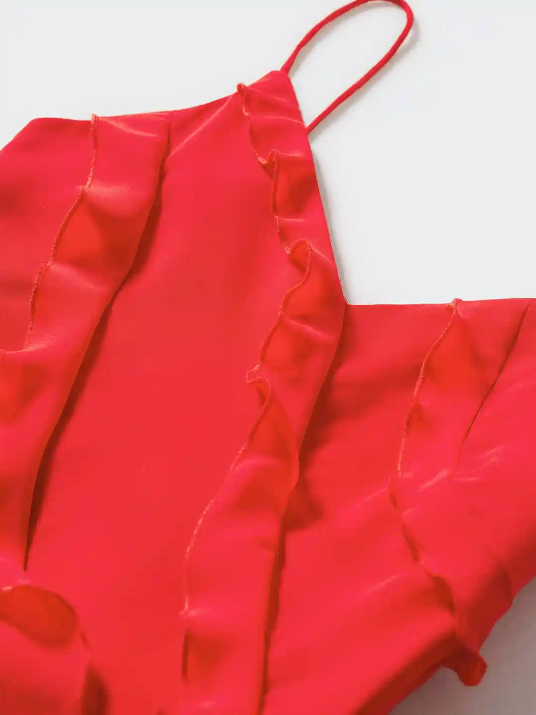 Buy MANGO Red Solid Ruffled Maxi Dress Dresses for Women