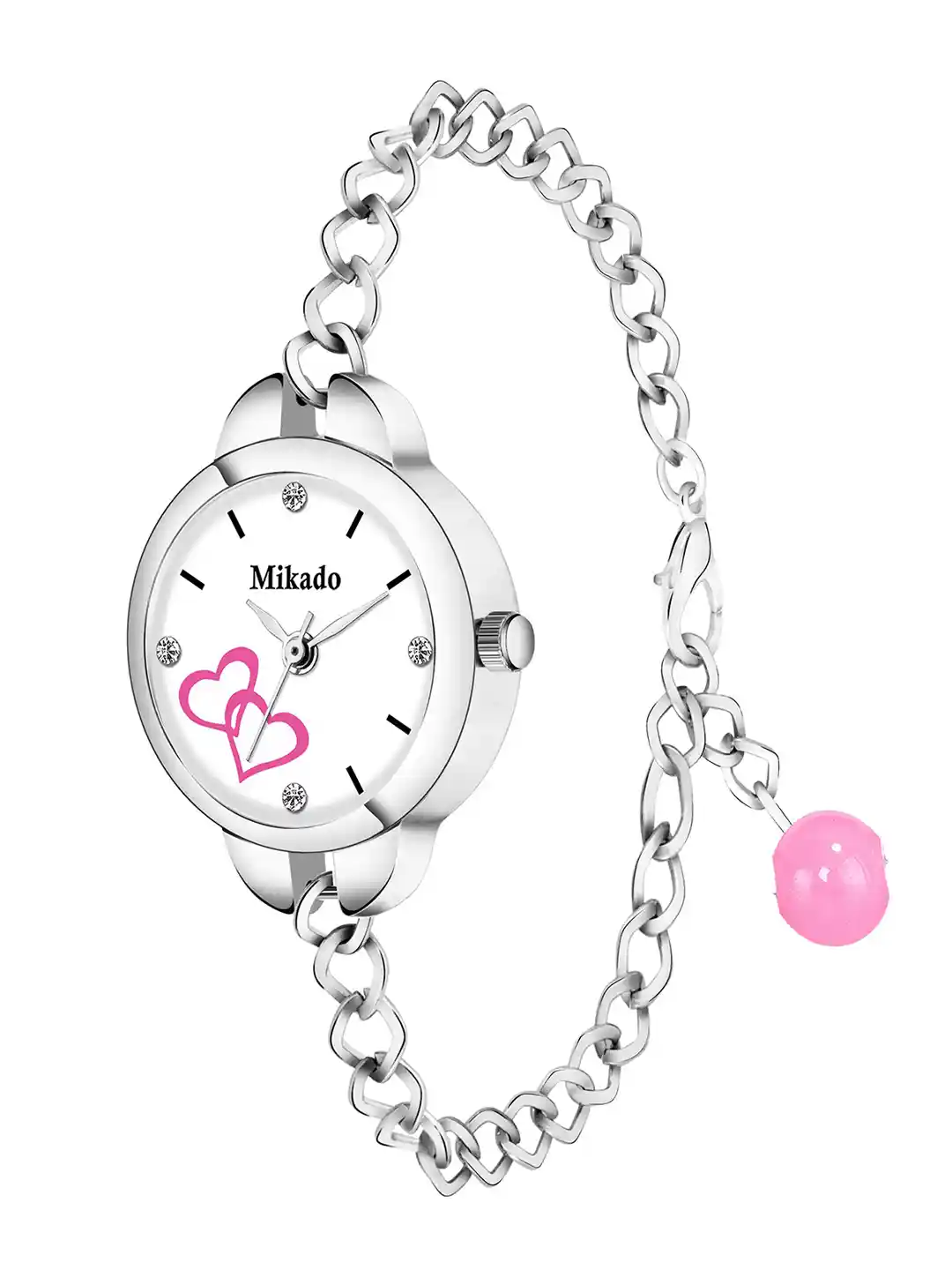 Buy Mikado Women White Brass Printed Dial Silver Toned Stainless