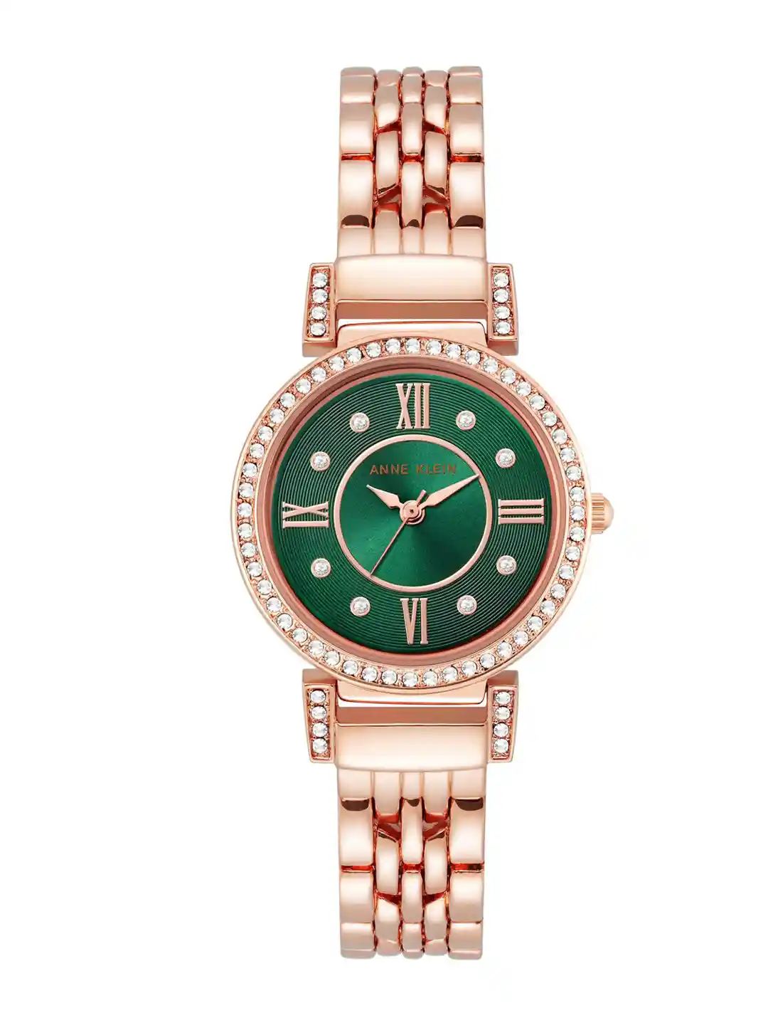 Buy ANNE KLEIN Women Green Embellished Dial Stainless Steel