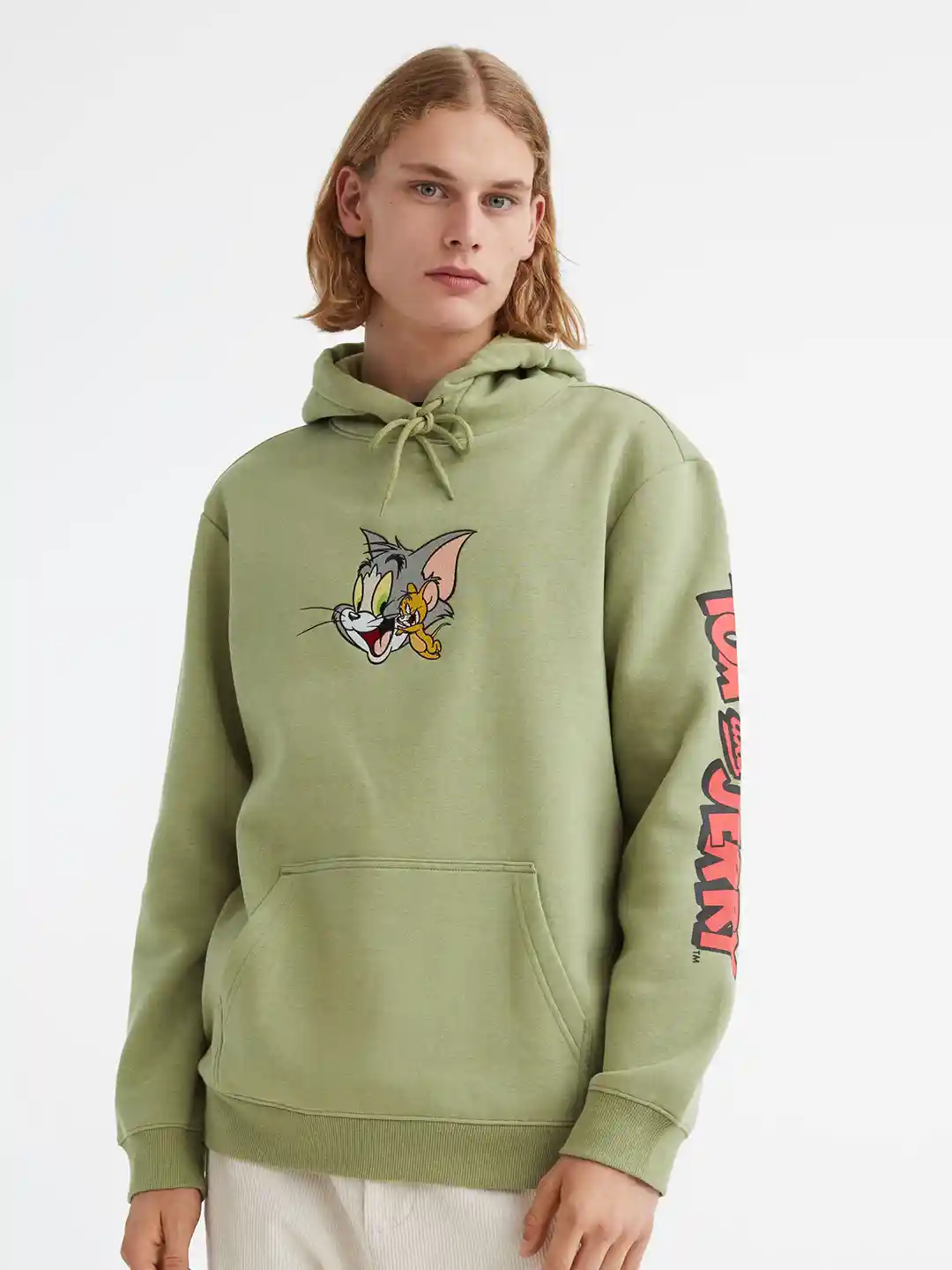 Buy H&M Men Green Regular Fit Tom Jerry Hoodie Sweatshirts for