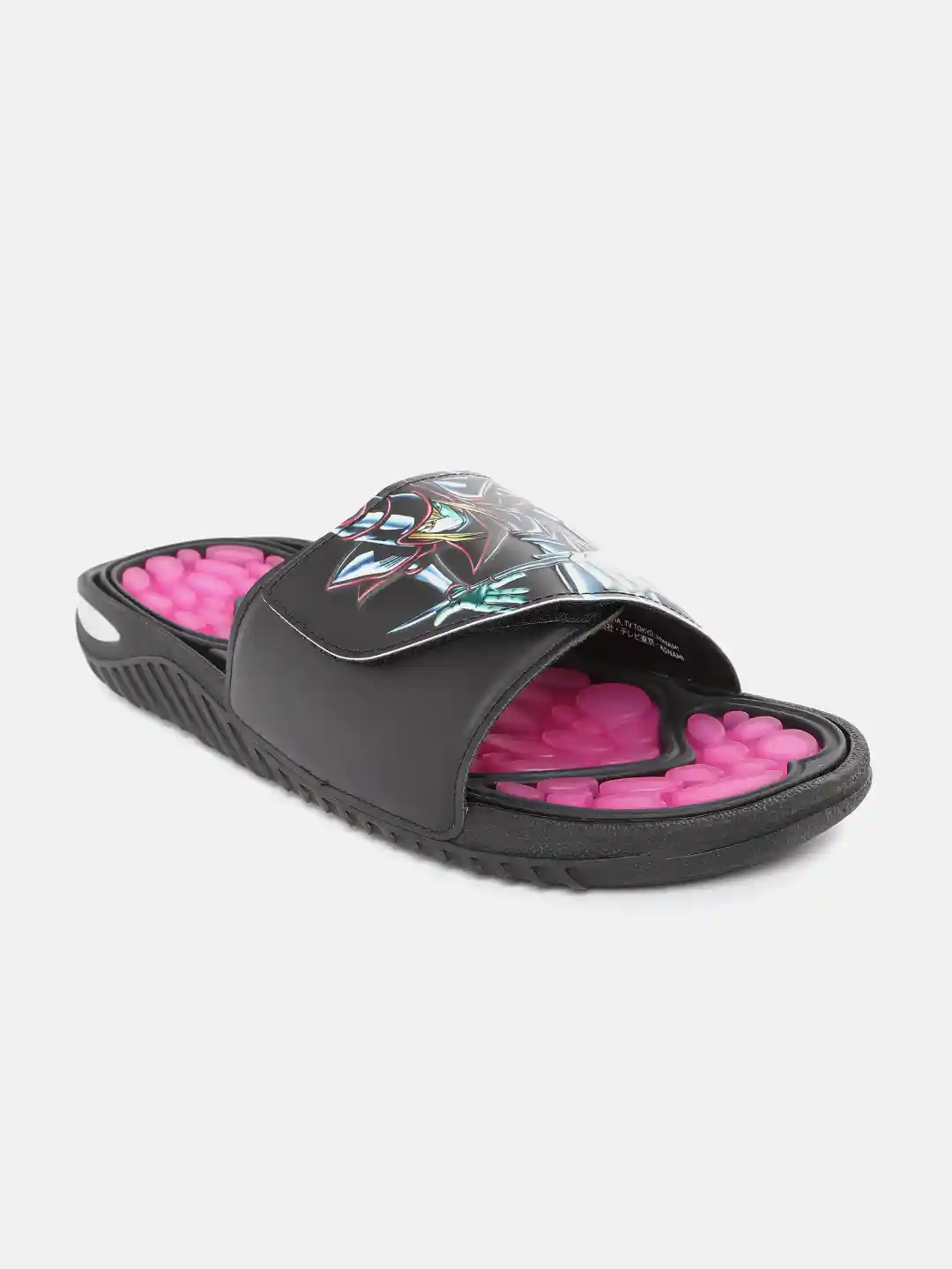Buy ADIDAS Originals Men Black Blue Yu Gi Oh Printed Sliders
