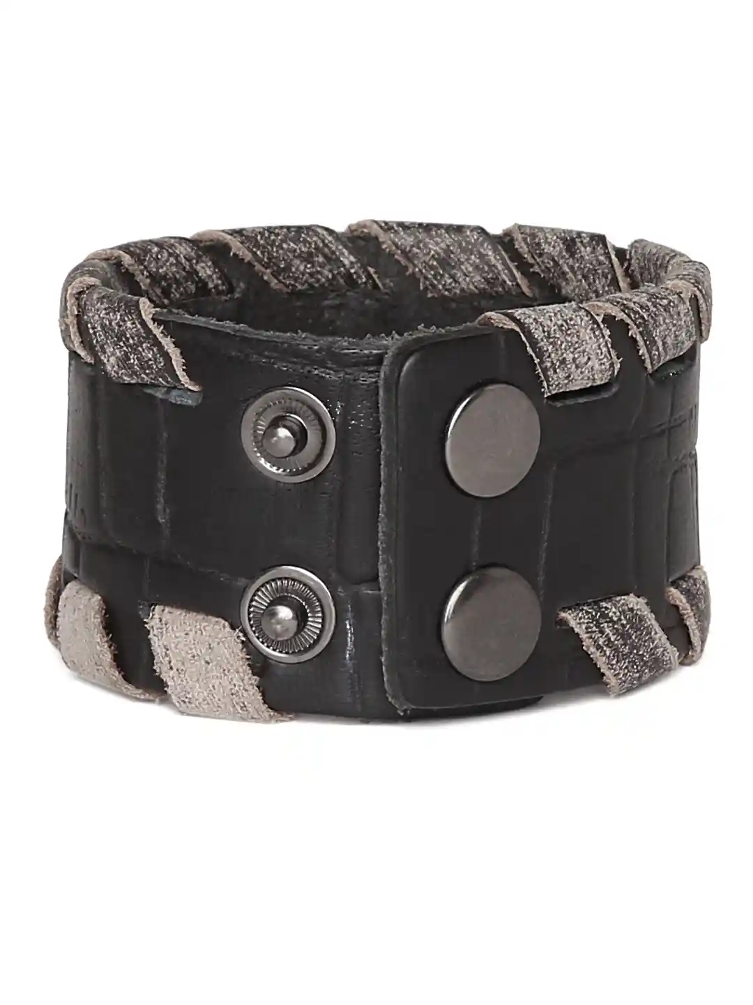 Buy PUNK Men Black Leather Bracelet Bracelet for Men 1920457