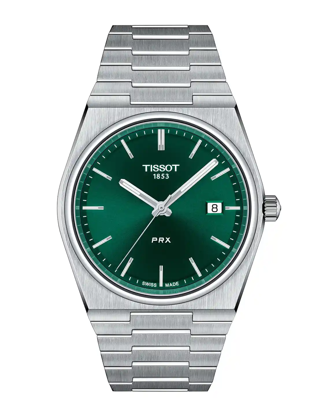 Buy TISSOT Men Green Dial Silver Toned Stainless Steel Bracelet