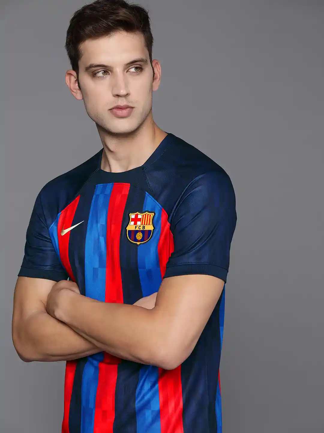 Buy Nike Men Blue Red FC Barcelona Dri-FIT Jersey Tshirts for
