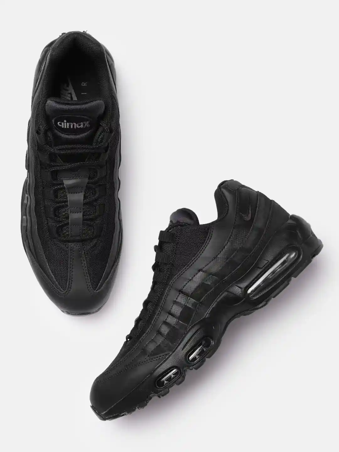 Buy Nike Men Black Air Max 95 Essentials Leather Sneakers Casual