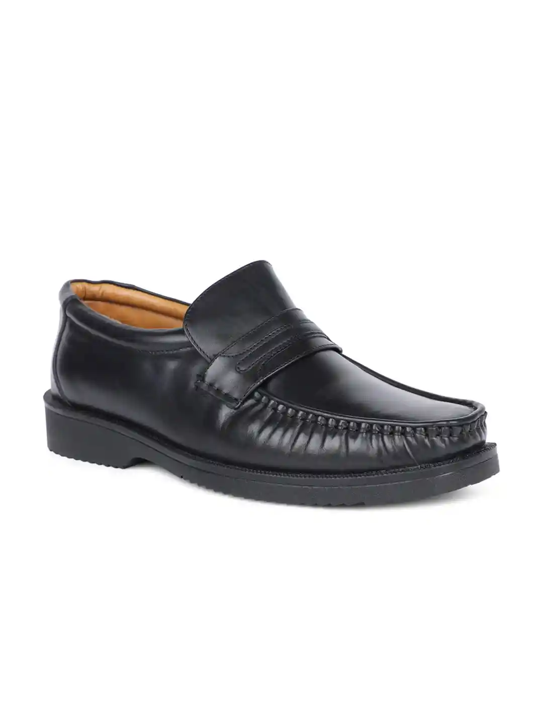 Buy Bata Men Black Solid Leather Formal Loafers Formal Shoes for