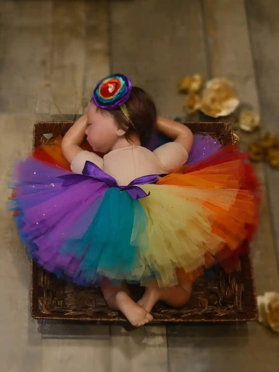 Buy TINY MINY ME Girls Rainbow Coloured Tutu Skirt Satin Flower