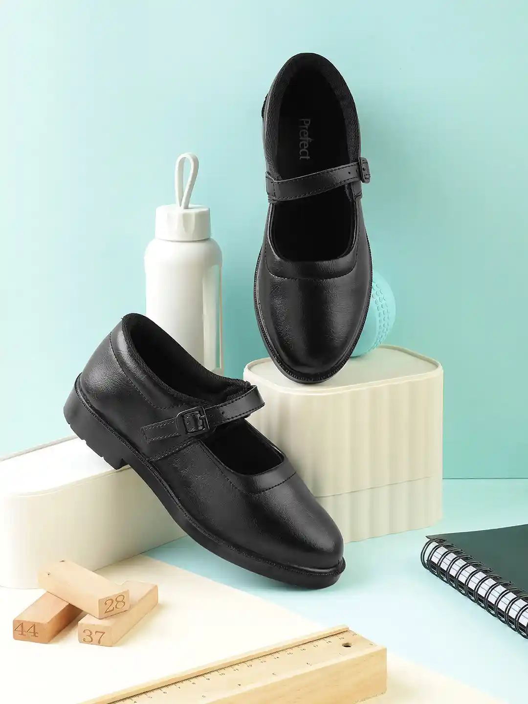 Buckle School Shoes For Girls Embrace, Black Leather Girls Buckle