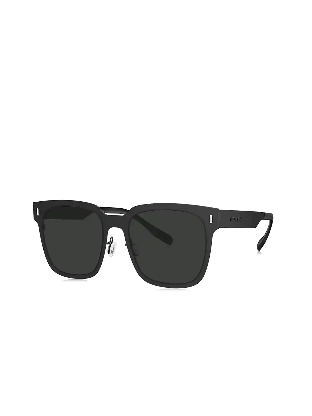BOLON EYEWEAR Men Grey Lens Black Square Sunglasses With Polarised Lens