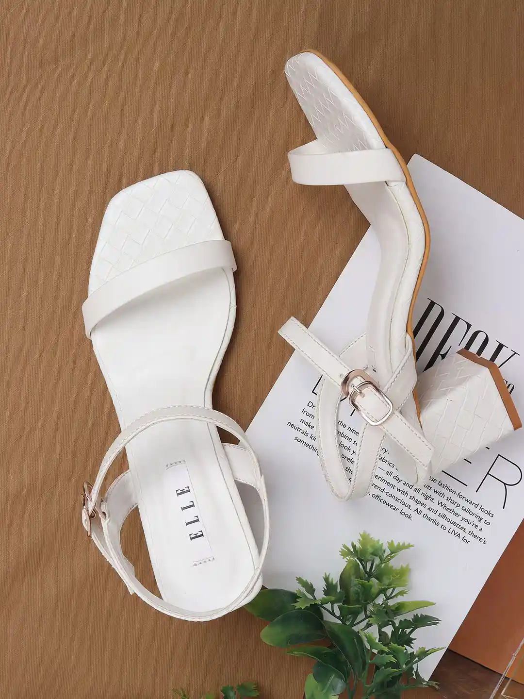 Buy ELLE White Block Sandals Inch Heels Heels for Women