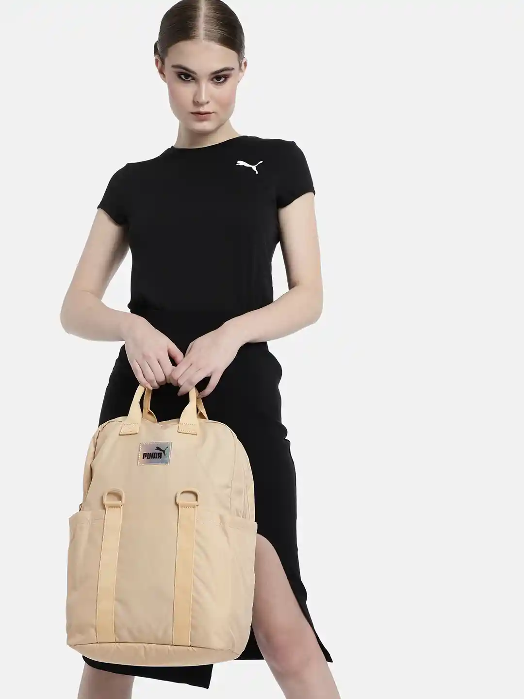 Buy Puma Women Beige Solid Core College Backpack Backpacks for