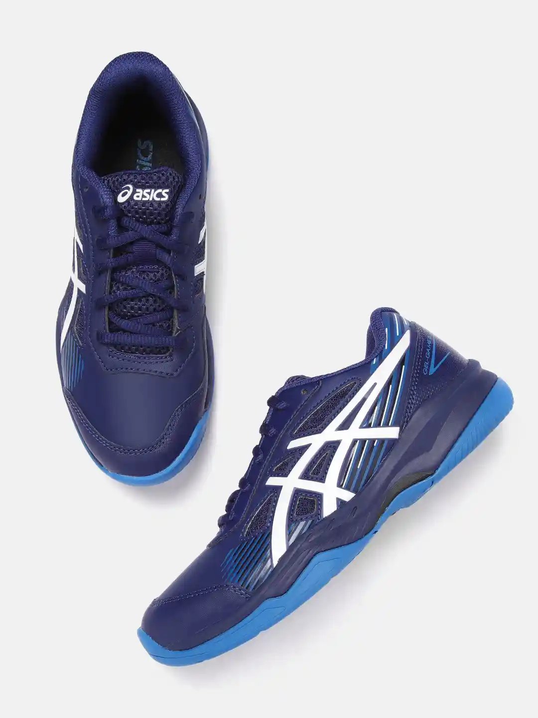 Buy ASICS Kids Blue White Gel-Game GS Tennis Shoes Sports