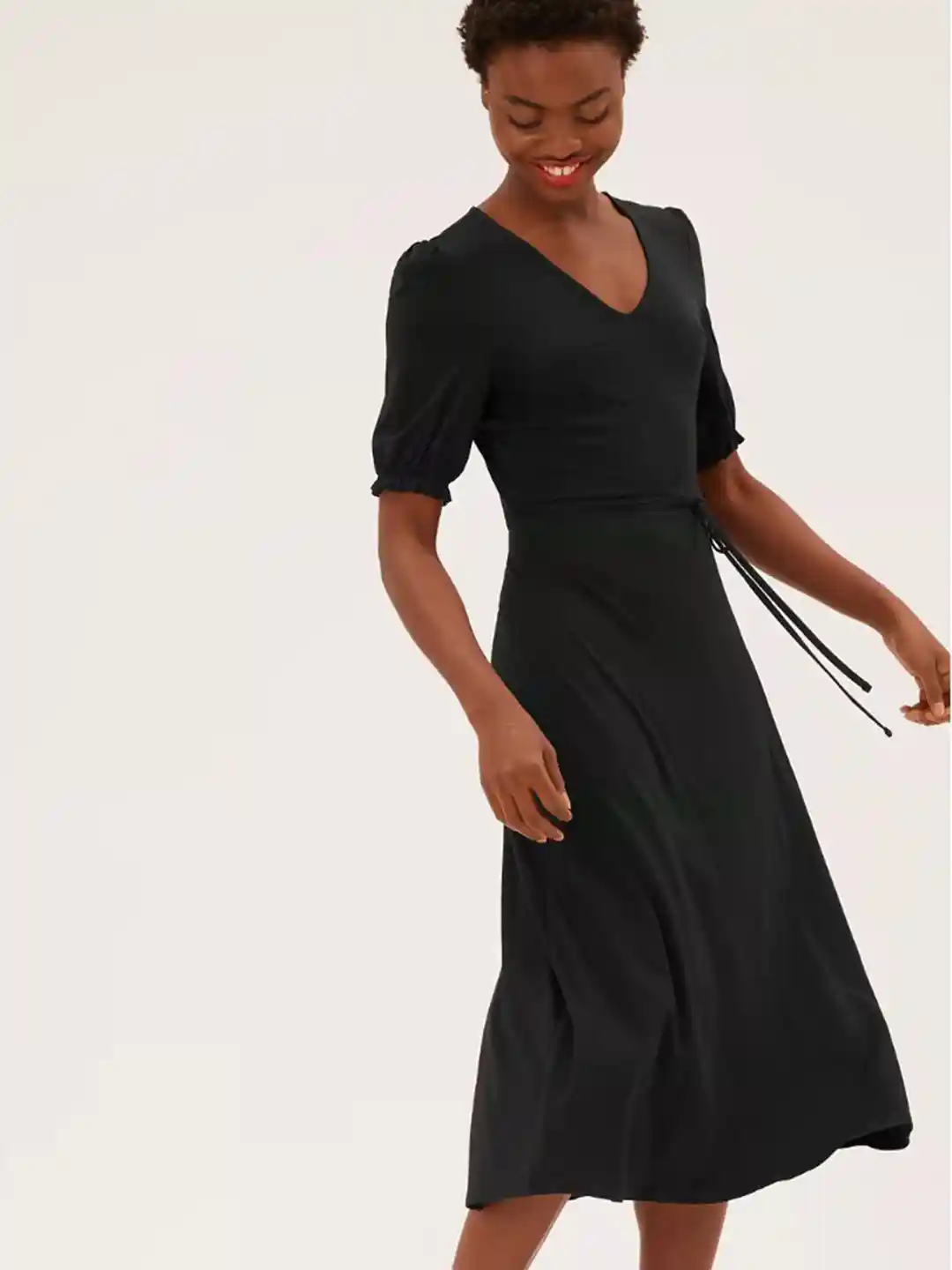 Buy Marks Spencer Women Black Jersey Midi Dress Dresses for