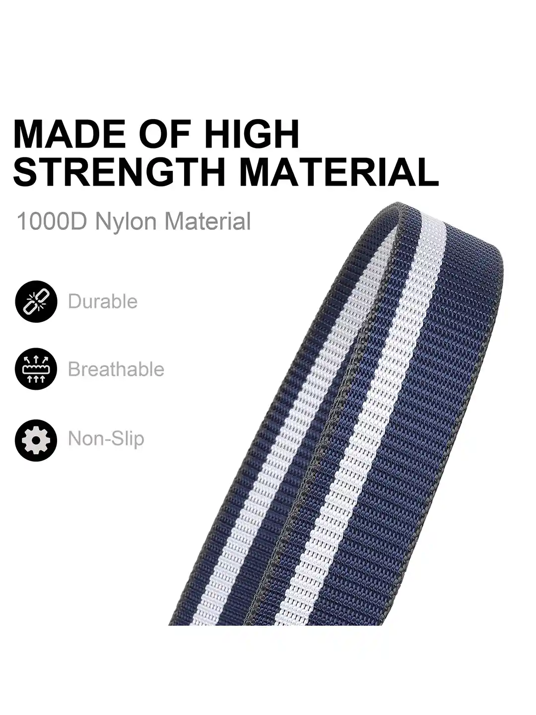 Buy ZORO Men Black Striped Belt NYLON FABRIC BELT - Belts for Men