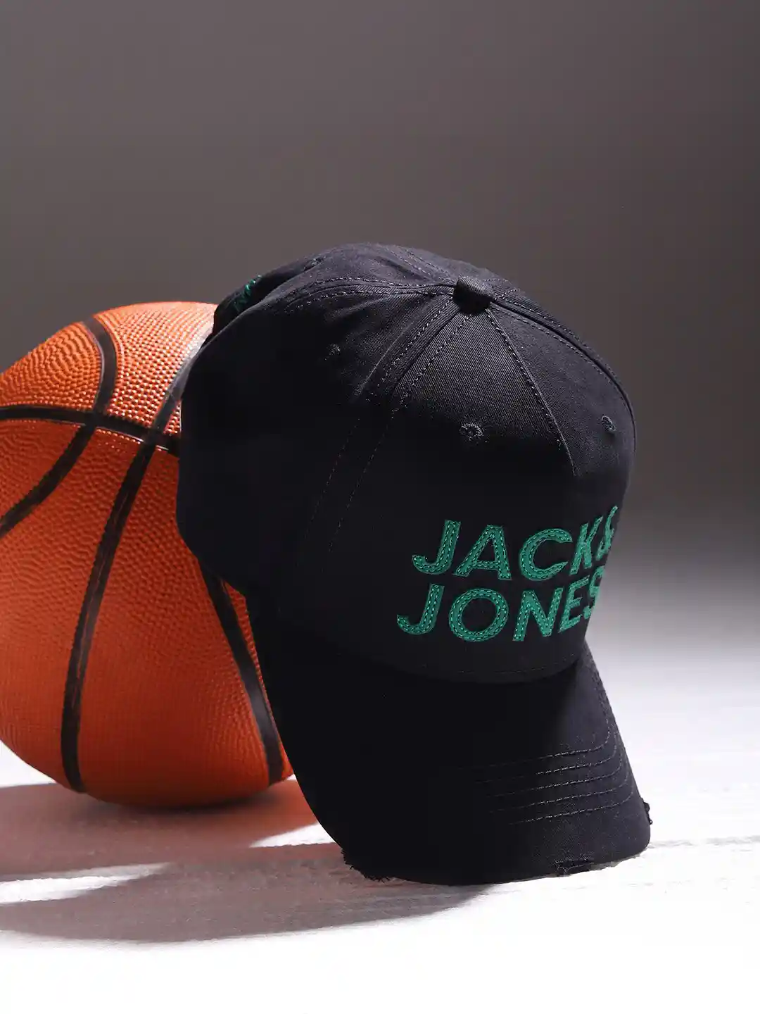 Buy Jack Jones Men Black Green Embroidered Baseball Cap Caps