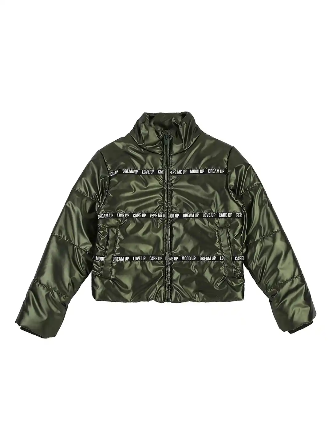 Buy Pepe Jeans Girls Green Camouflage Crop Bomber Jacket Jackets