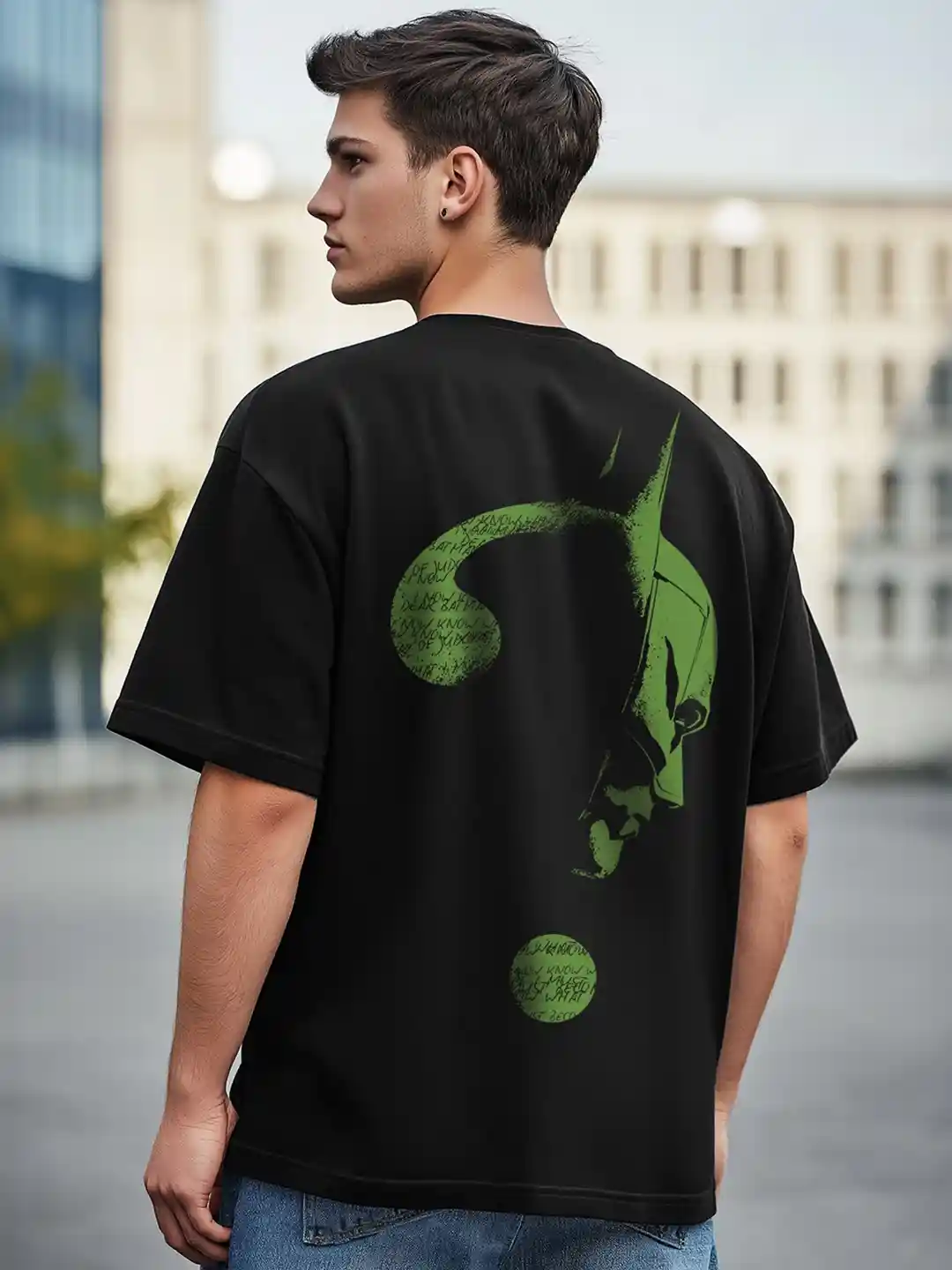 Buy Bewakoof Men Black Batman Printed Pure Cotton Oversized T