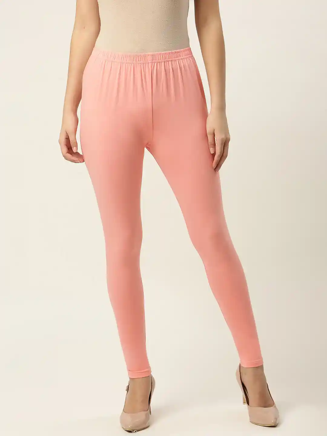 Ankle Leggings Peach Pink Leggings Women Papaya Peach Ankle Length