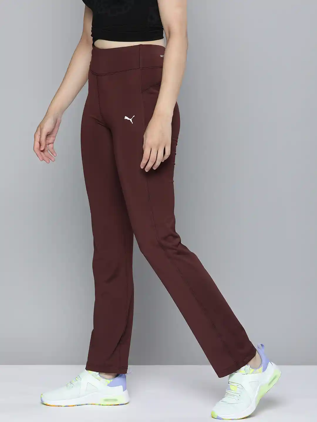 Maroon Puma Track Pants PUMA Women Straight Leg Pants