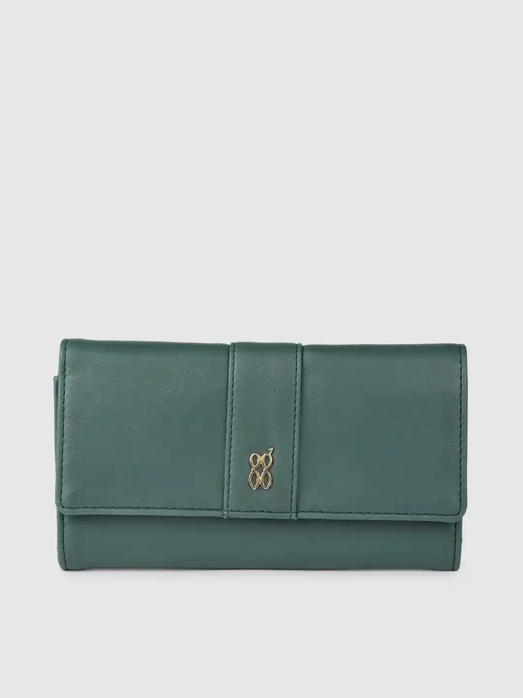 Buy Baggit Women Teal Green Solid Three Fold Wallet Wallets for