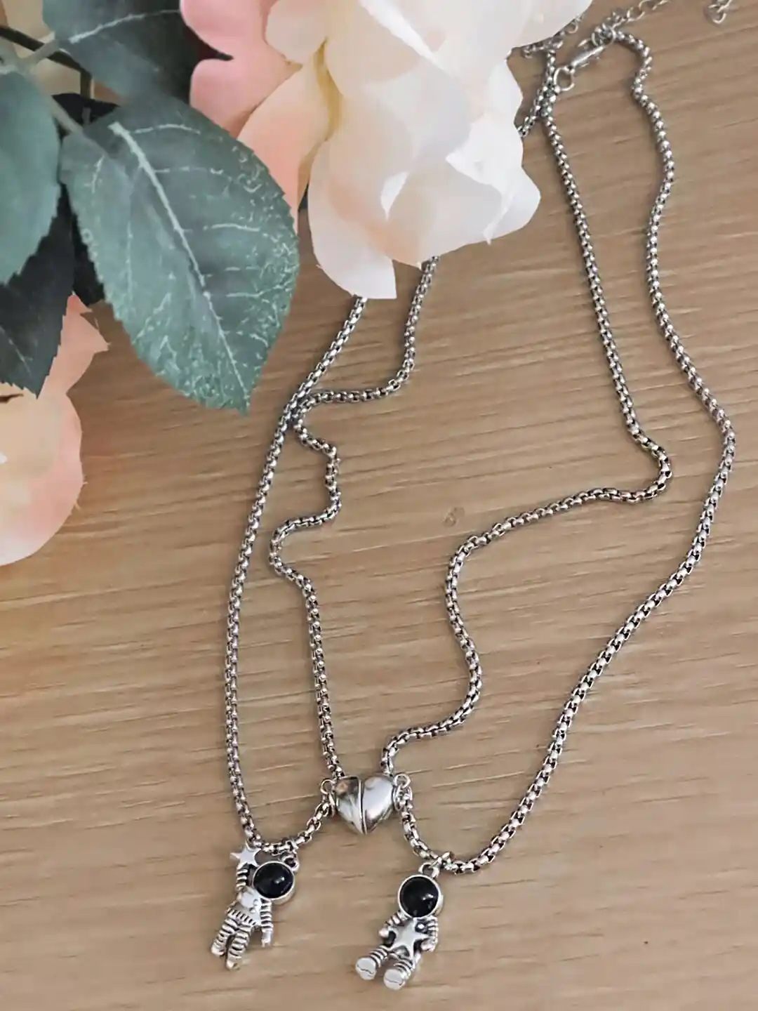 Buy Yellow Chimes Set Of 2 Silver-Plated Hanging Magnetic Couple