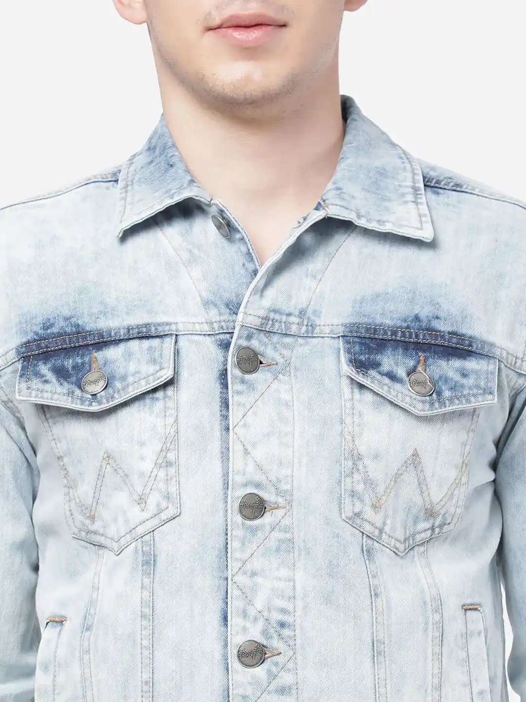 Buy Wrangler Men Blue Washed Denim Jacket - Jackets for Men