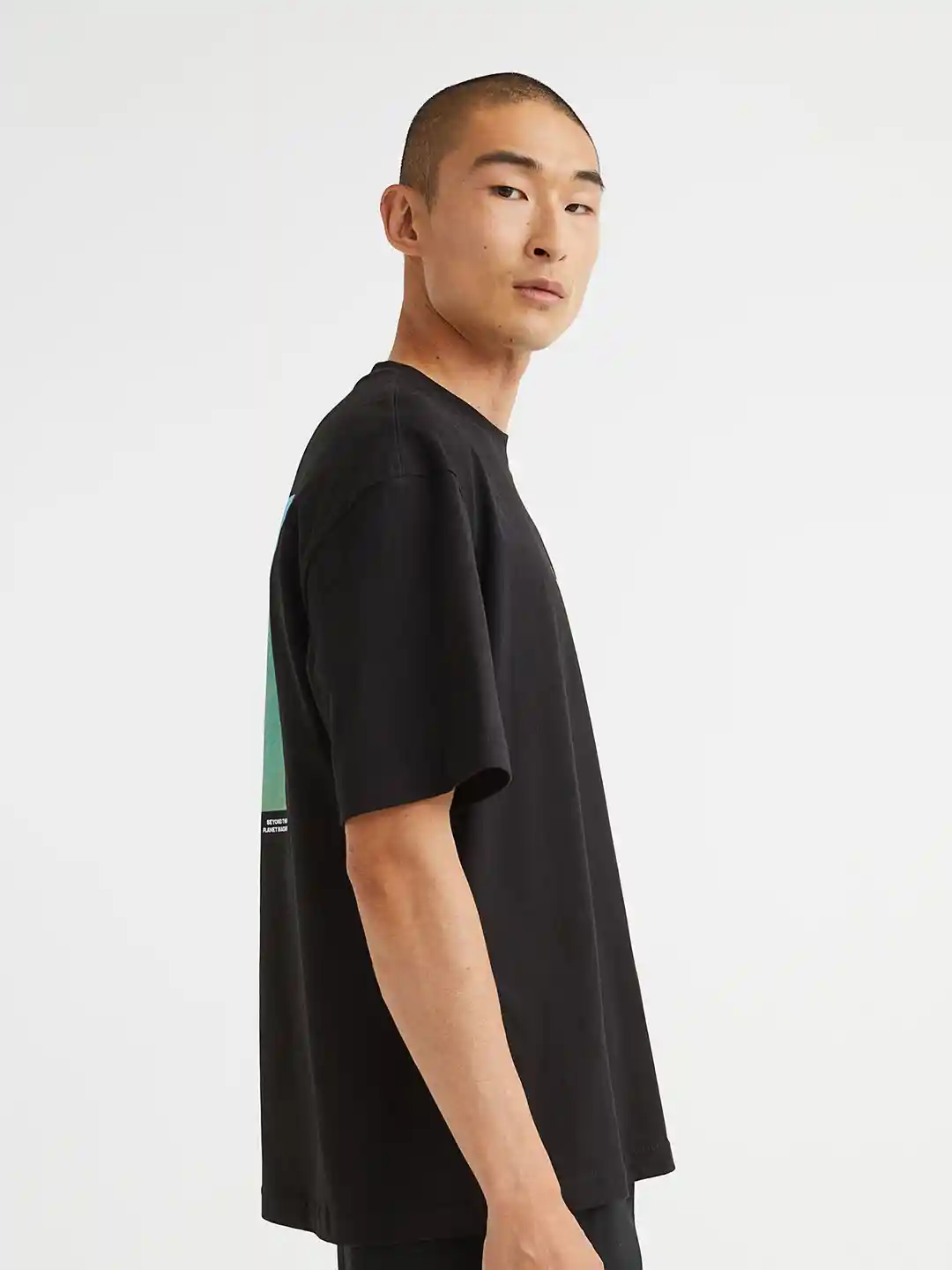 Buy H&M Men Black Blue Typography Printed T-shirt Tshirts for