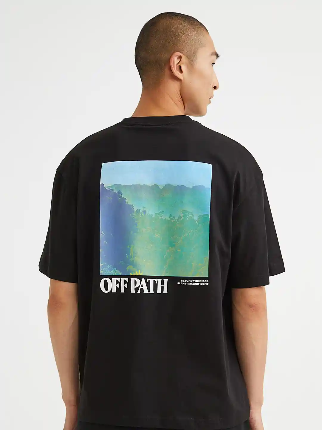 Buy H&M Men Black Blue Typography Printed T-shirt Tshirts for