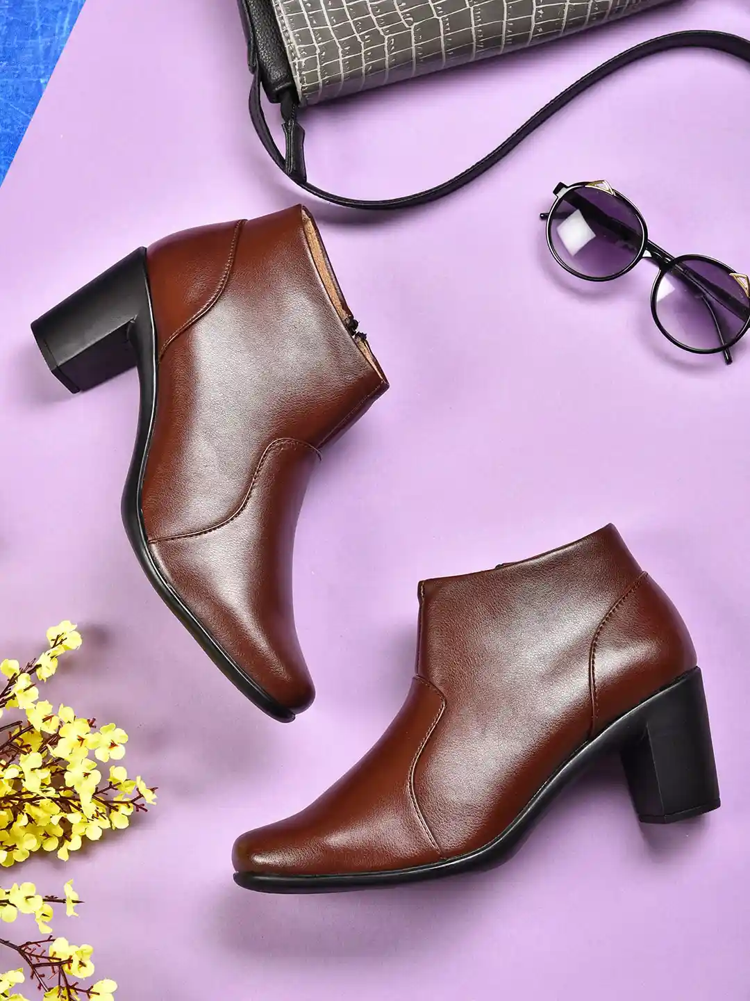 Buy VALIOSAA Women Brown Solid Regular Boots Boots for Women