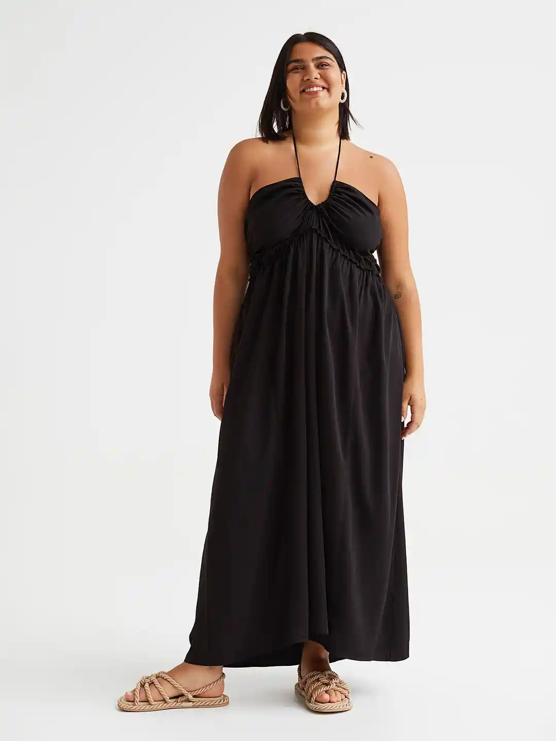 Buy H&M Plus Size Women Black Tie-detail Dress Dresses for Women