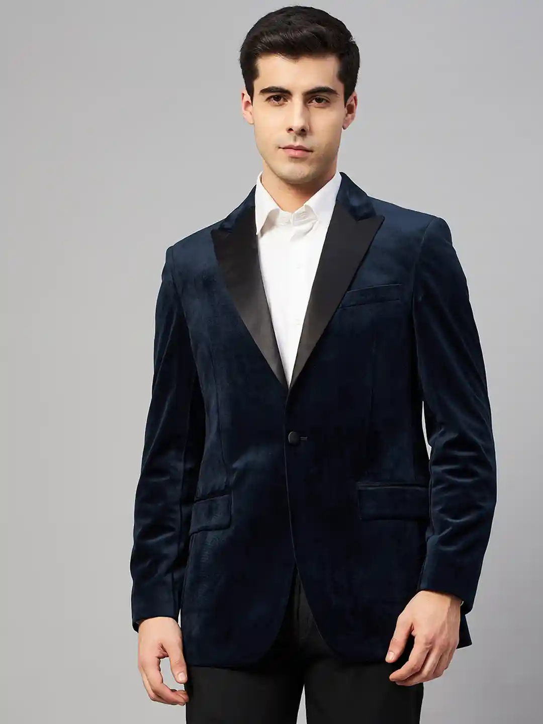 Rare Rabbit Navy Velvet Suit Mens Velvet Tuxedo Jacket Blue Velvet