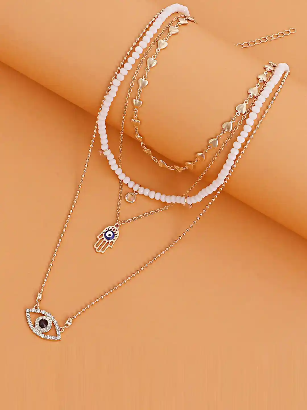 Jewels Galaxy Gold-Toned White Gold-Plated Necklace