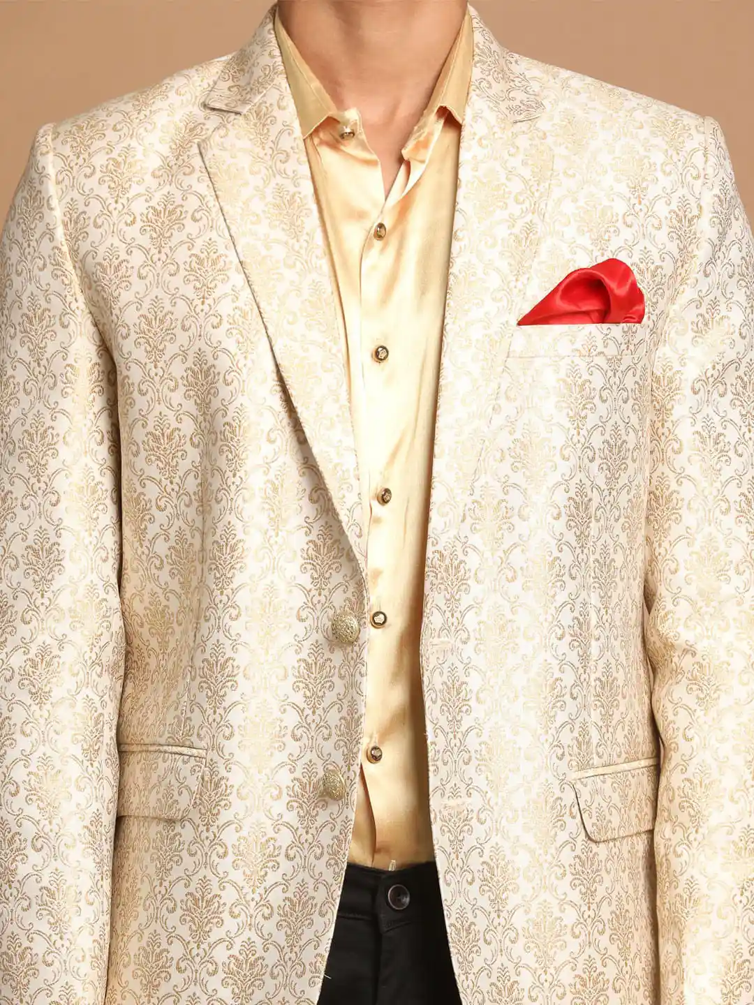 Mens Blazer Beige Blazer With Gold Buttons Shenly Court Tailored