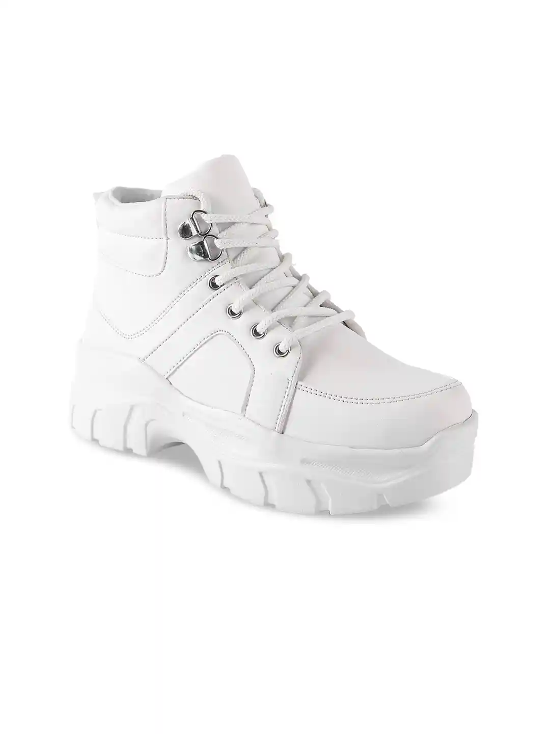 Buy VENDOZ Women White Solid Boots - Boots for Women 19456986 | Myntra