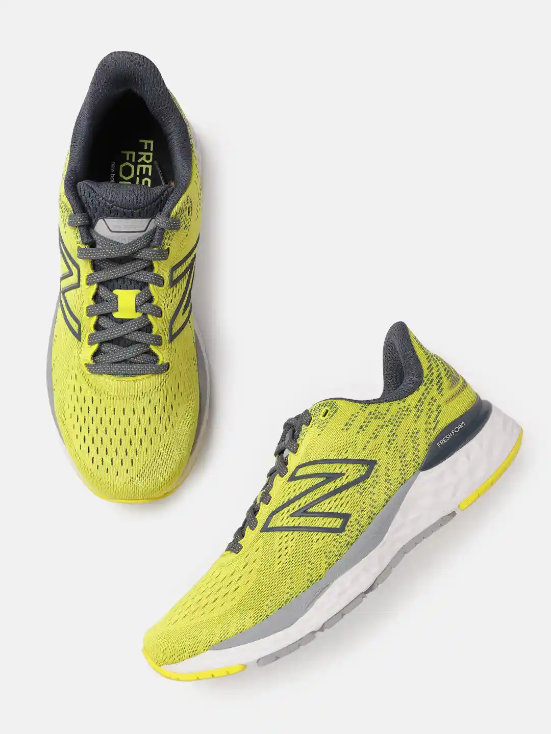 Buy New Balance Men Yellow Grey Woven Design 880 Running Shoes