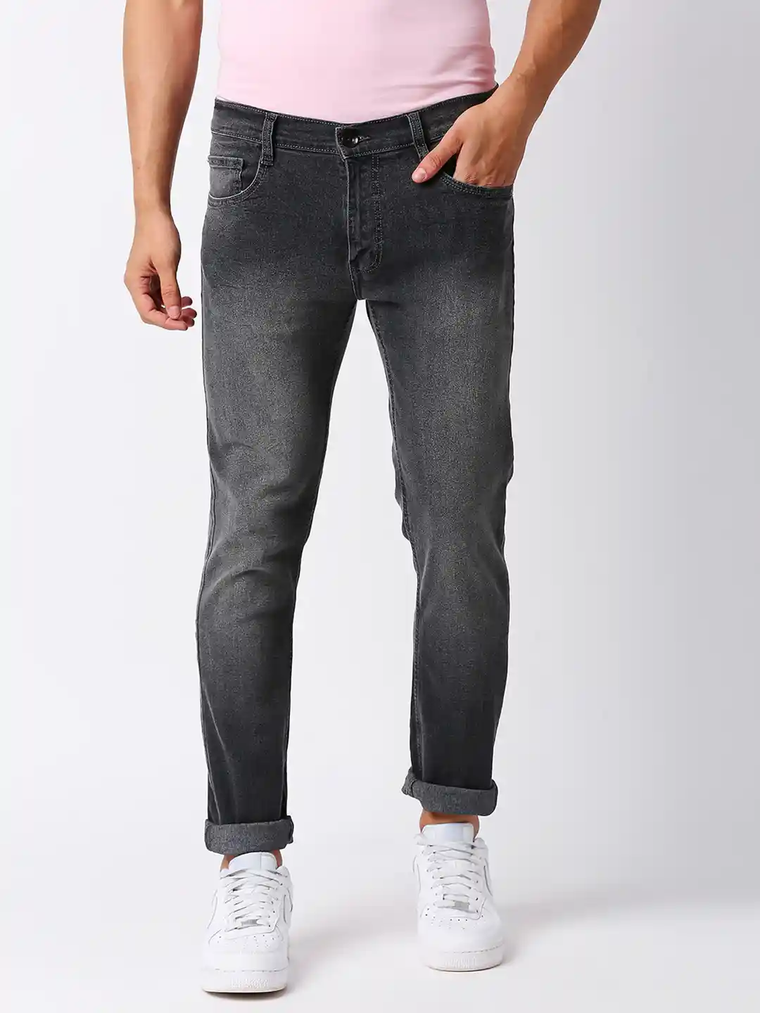 Buy Pepe Jeans Men Charcoal Grey Tapered Vapour Slim Fit Low-Rise