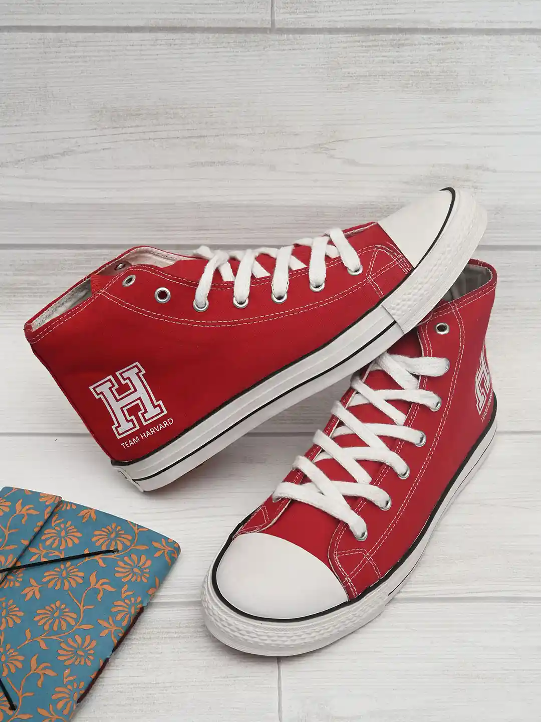 Buy Harvard Men Red High-Top Canvas Sneakers Casual Shoes for