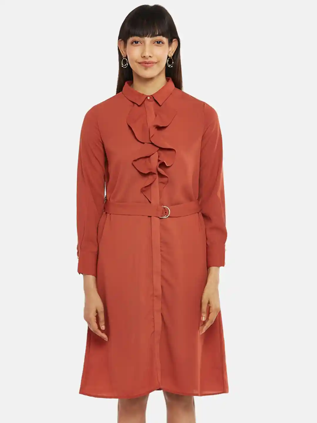 Buy Annabelle by Pantaloons Women Rust Shirt Dress Dresses for