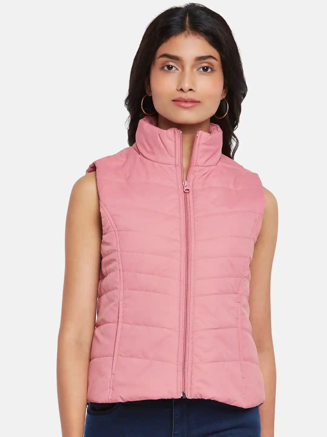 Buy People Women Pink Puffer Sleeveless Jacket Jackets for Women