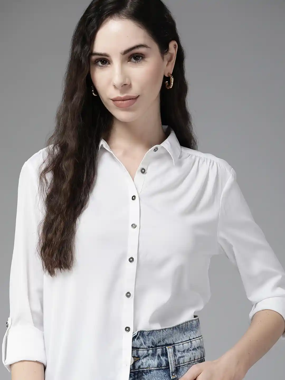 Buy Roadster Women White Casual Shirt Shirts for Women 19494140