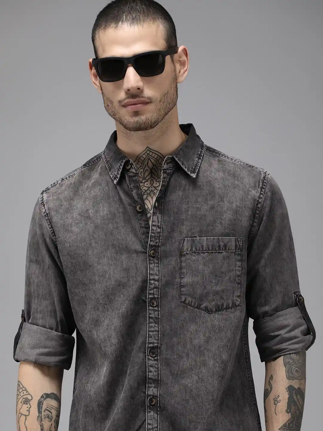 Buy Roadster Men Denim Casual Shirt Shirts for Men 19496146 Myntra