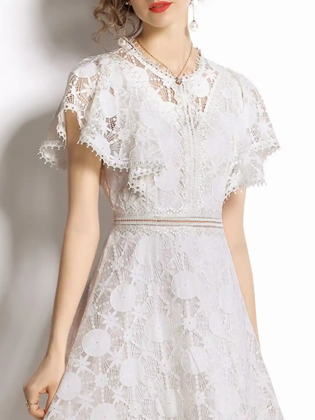 ANDMARY Sandra lace dress ホワイト ANDMARY】Sandra lace dress