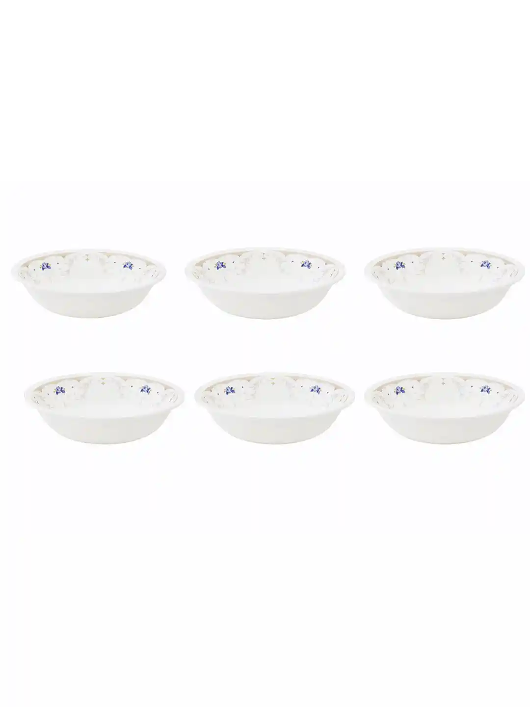 Buy Corelle White Blue Set of Dishwasher And Microwave Safe