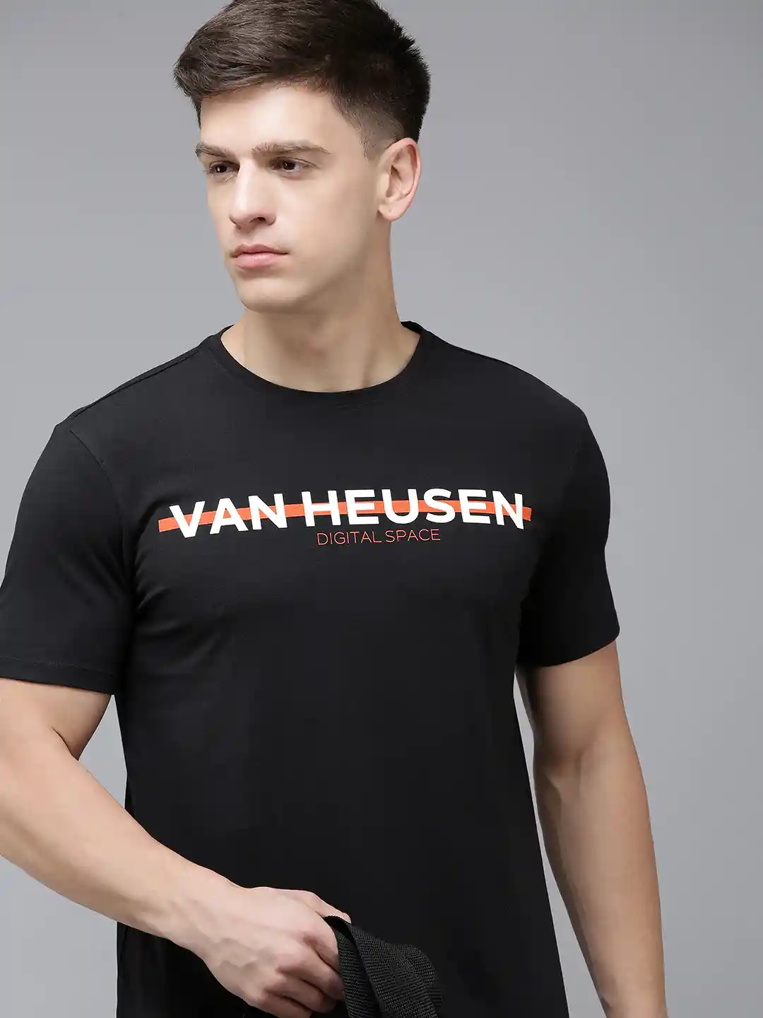 Buy Van Heusen Flex Men Brand Logo Printed Slim Fit Sports T-shirt
